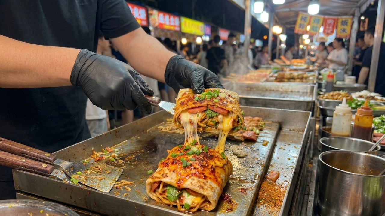 🔴 Cheesy Grilled Cold Noodles | Spicy Street Food | POV Cooking Live