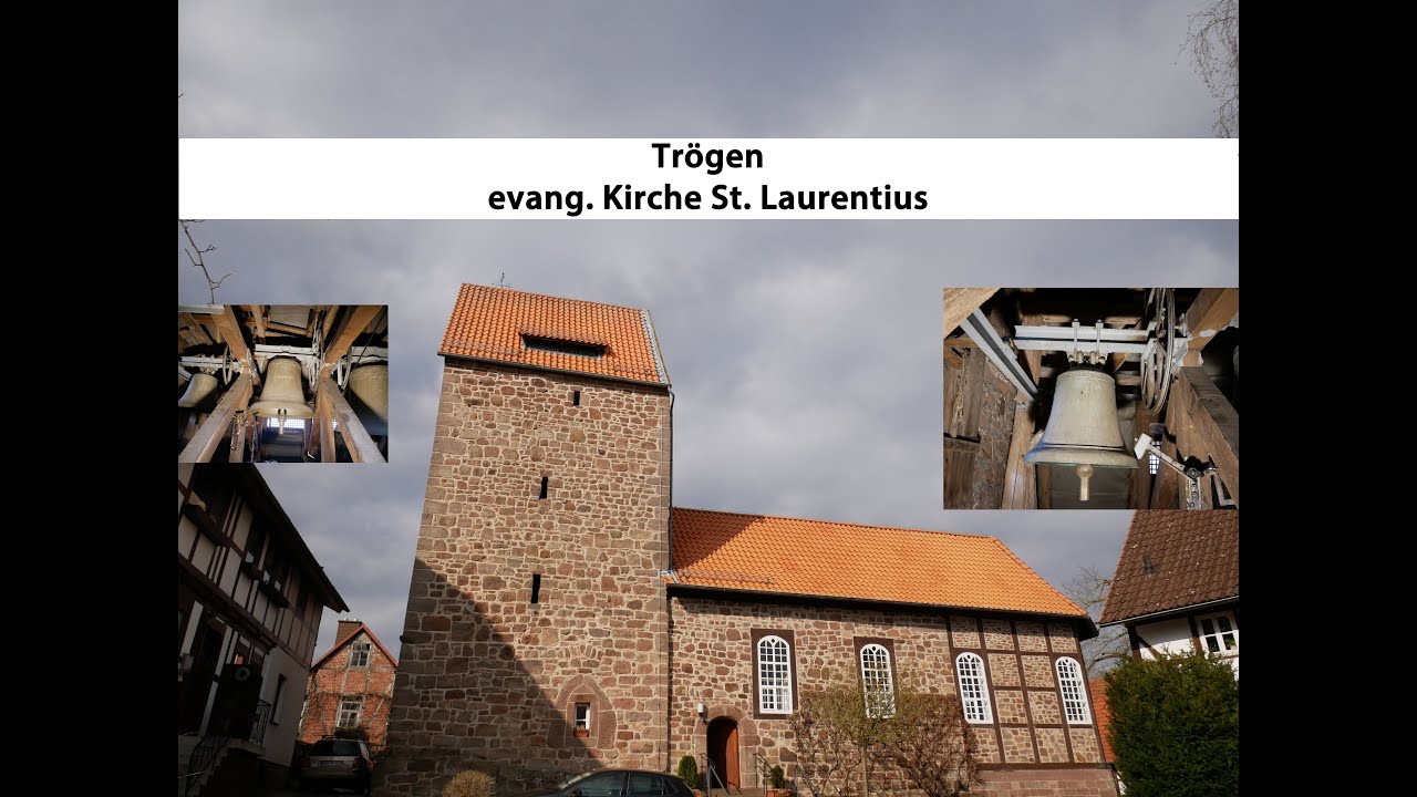 Trögen [D.-NOM] - evang. Kirche St. Laurentius, Geläutepräsentation (Turmaufnahme)