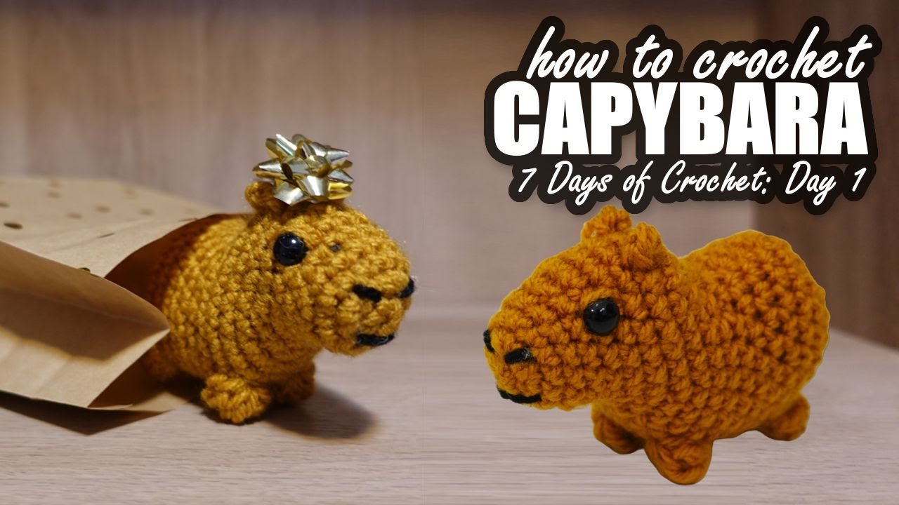Day 1: Mini Capybara! What can balance citrus on it's head? [Crochet Pattern]