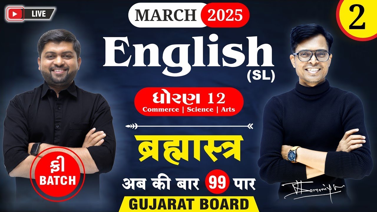 📘 Std 12 English IMP MCQs for March 2025 | Brahmastra - 2 | New Paper Pattern ✍️ | GSEB Board