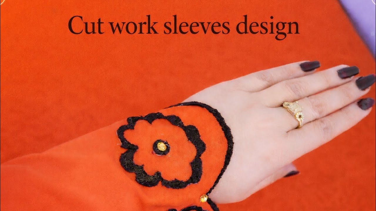 Eid Special New Fancy sleeves Cutwork Design  Unique Dress Design _ Velvet Embroidery sleeves Design