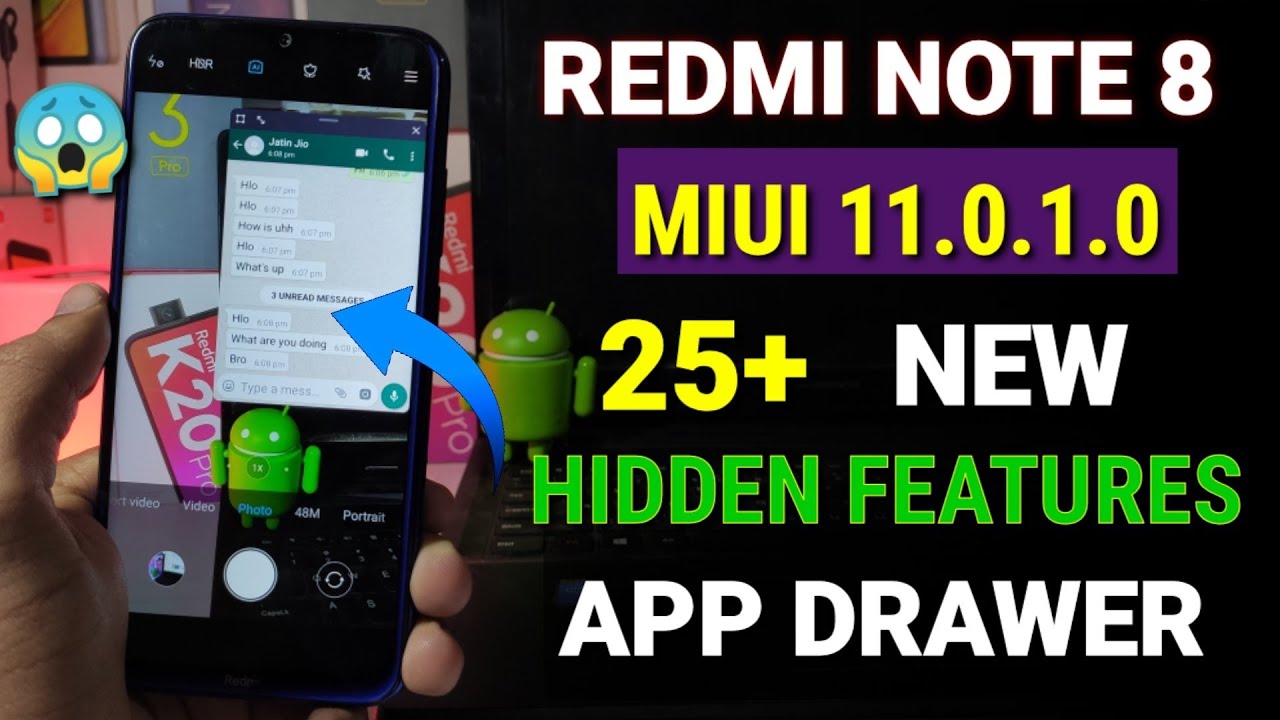 Redmi note 8 Miui 11.0.1.0 new update | new features, Quick reply, App drawer, Redmi note 8 Miui 11