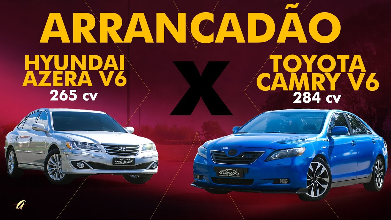 HYUNDAI AZERA X TOYOTA CAMRY NO ARRANCADÃO! Qual sedã V6 RAIZ vence na reta?