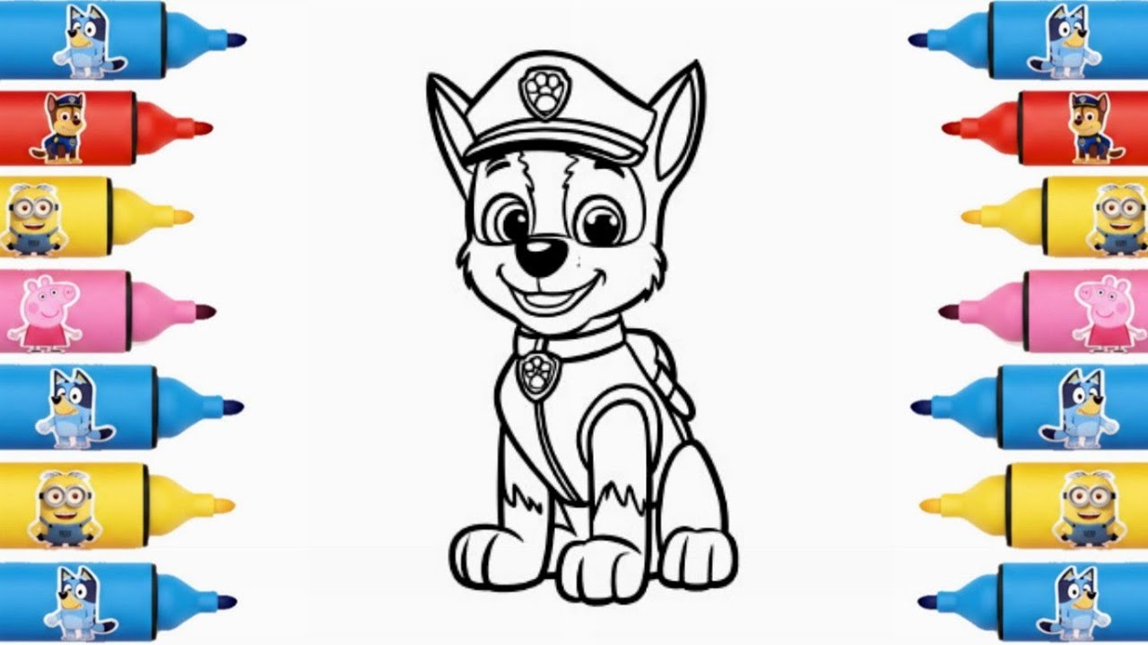 Paw Patrol drawing and coloring for children 🐶🖍️
