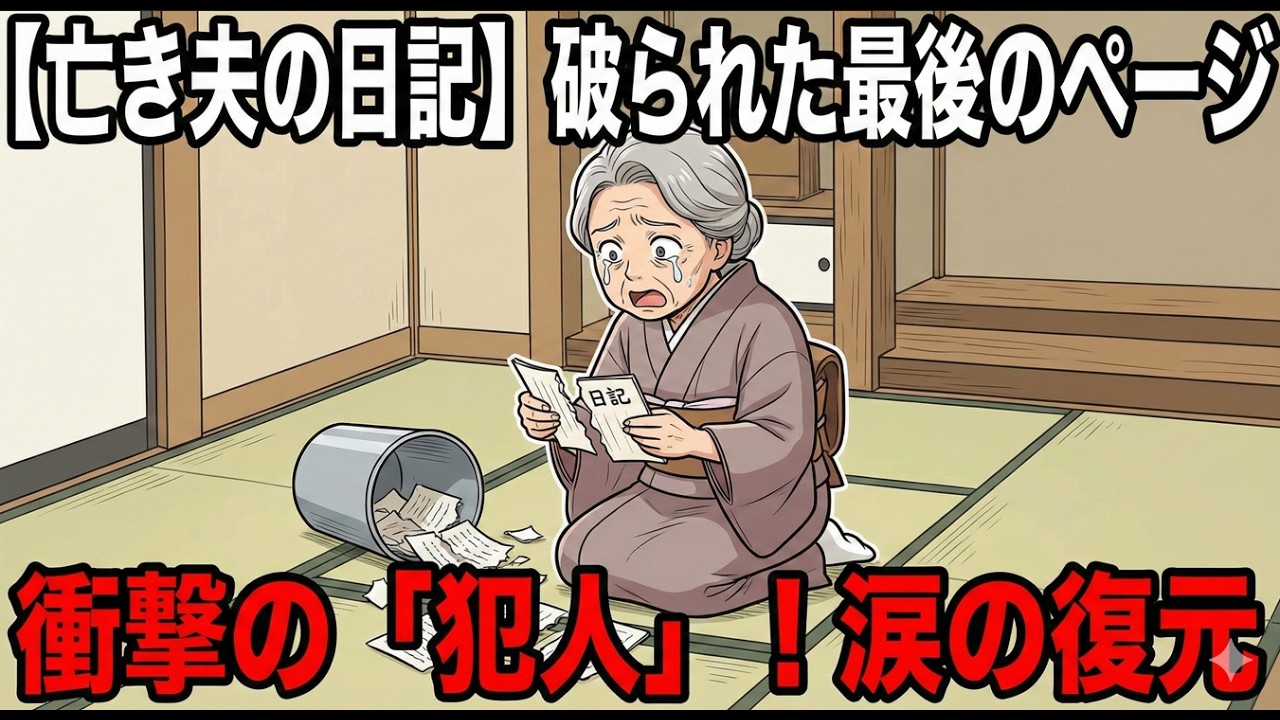 【亡き夫の日記】最後の数ページが破り取られていた日記。ゴミ箱からその破片を見つけ、繋ぎ合わせると…衝撃の「犯人」の名前が書かれていた。