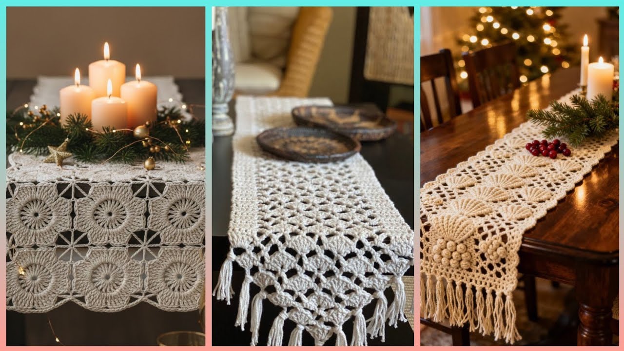 Incredibles type of Crochet table runner designs ideas #crochet #handmede #trending 