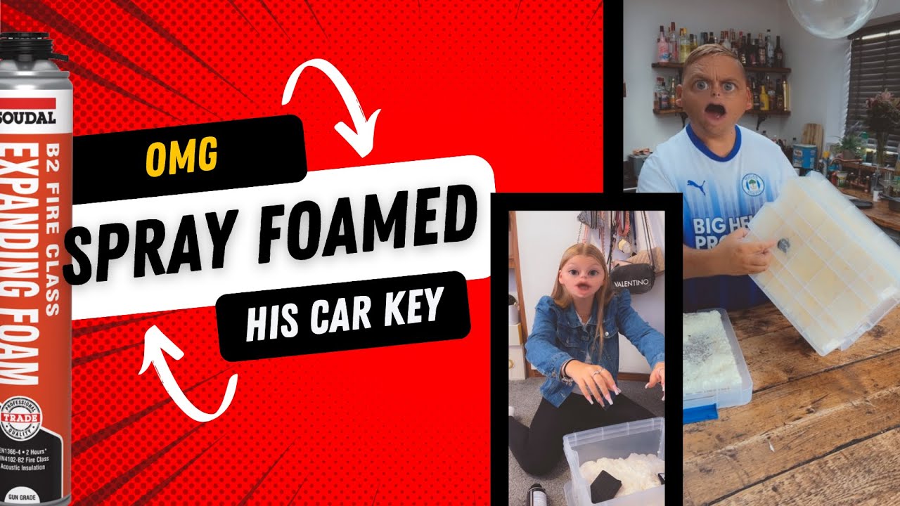 OMG his car keys and wallet are stuck
