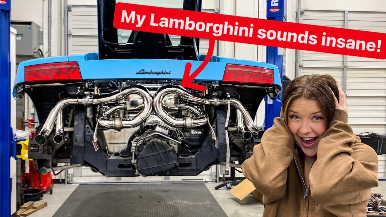 MY DAD BOUGHT ME A LAMBORGHINI THEN A $10,000 EXHAUST FOR CHRISTMAS! *LOUD*