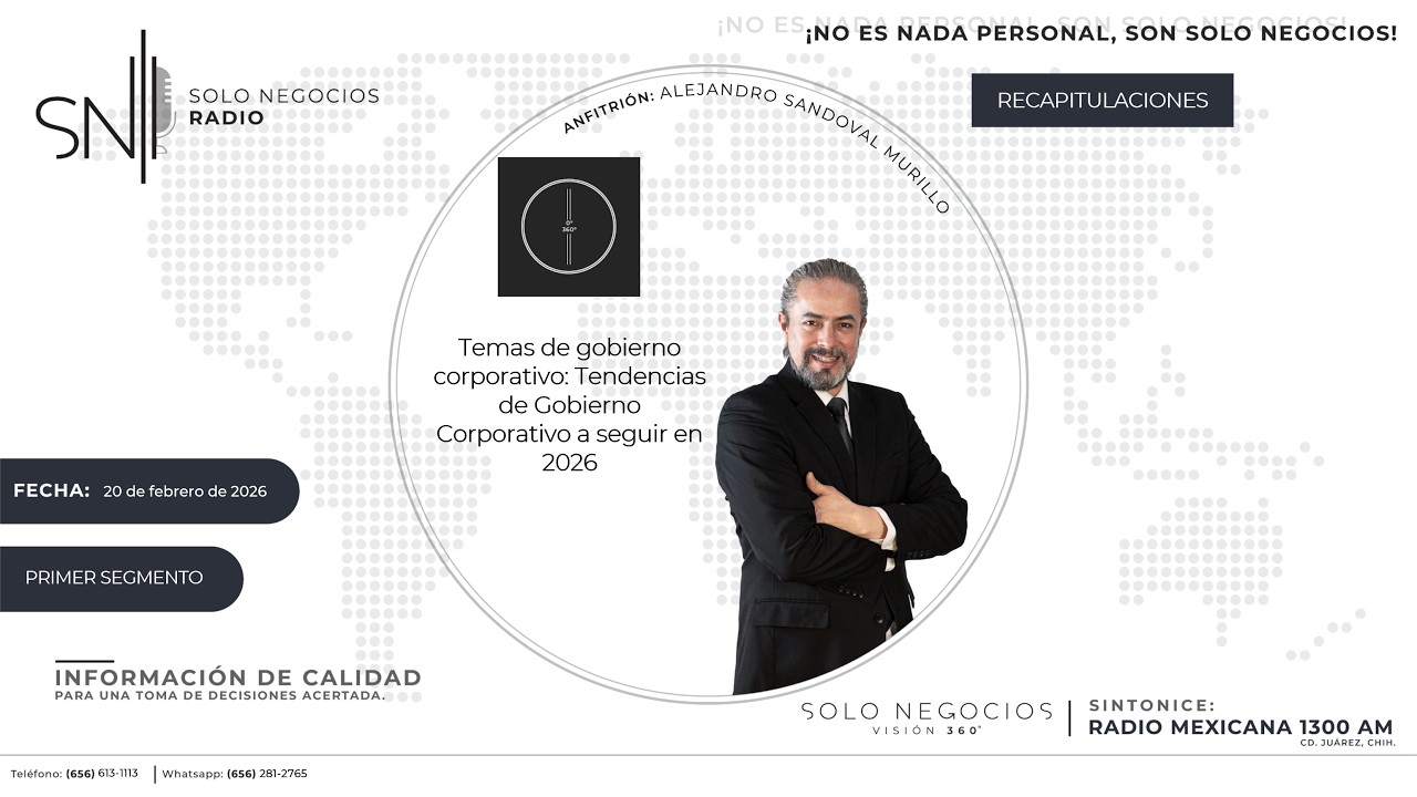 [SNR] Primer segmento de Solo Negocios Radio del 20 de febrero de 2026