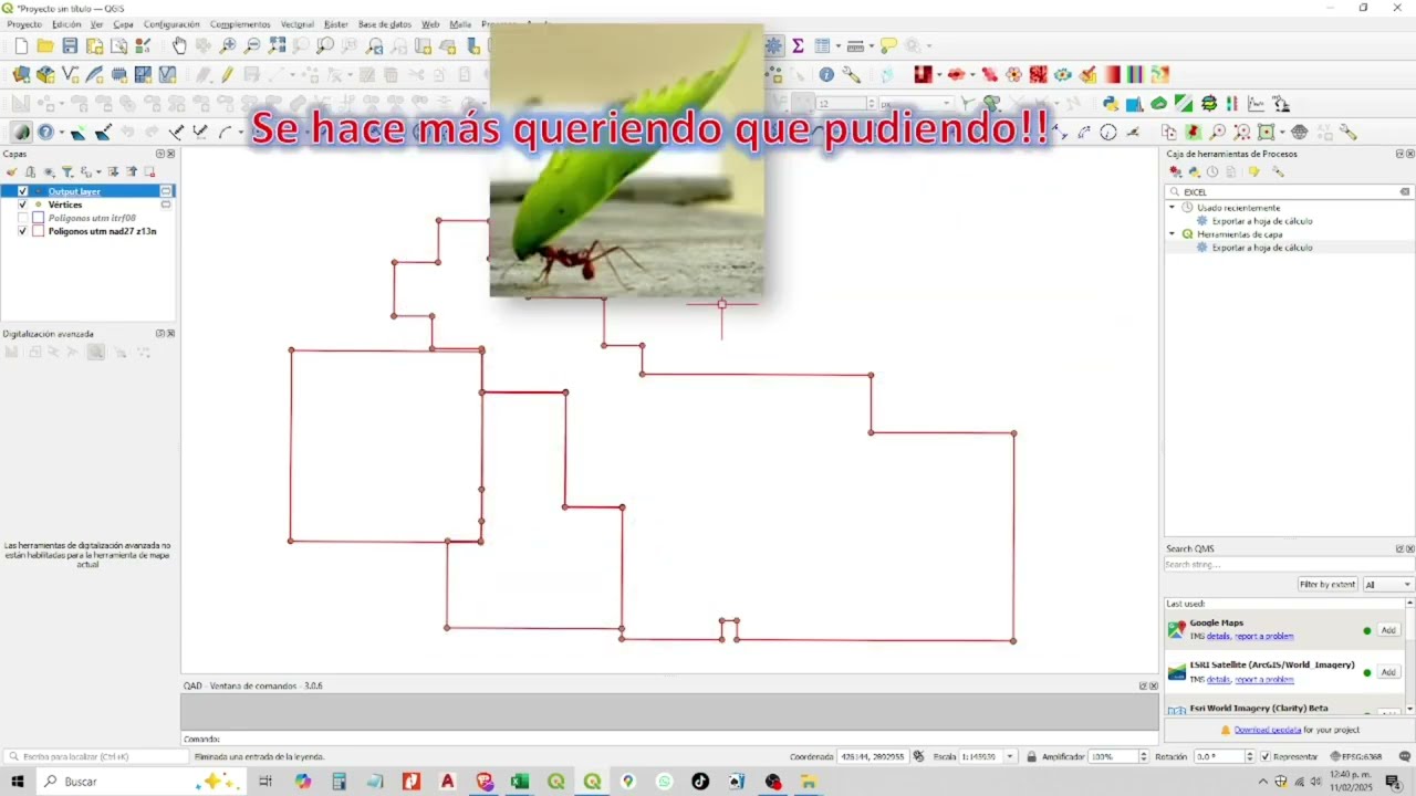 Qgis. Generar puntos en vértices de un shape de polígonos y calcular las coordenadas geográficas
