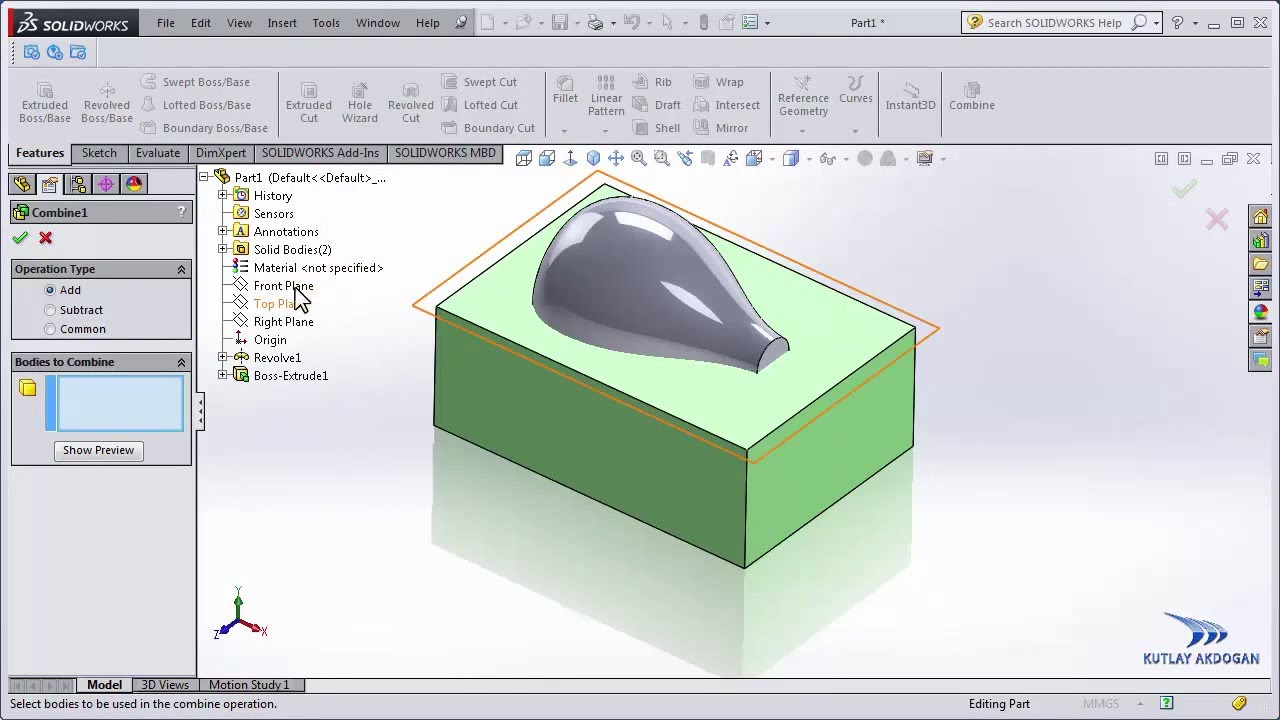Solidworks Combine Komutu