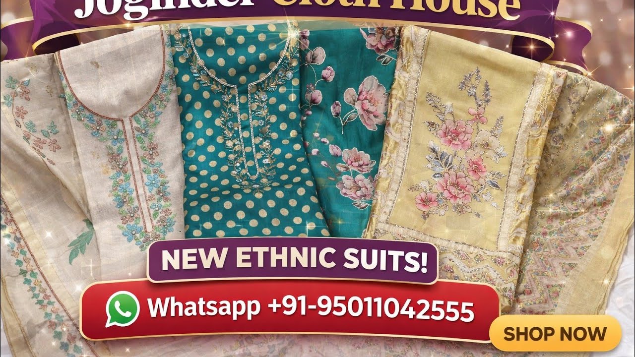 1450/- ਤੋਂ Summer Punjabi Suits 😍 | Khadi Cotton |Lucknowi Work |Joginder Cloth House Phagwara