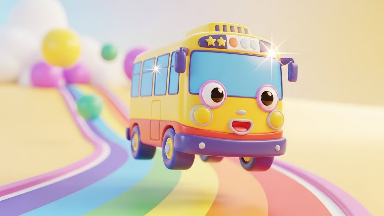 Счастливый автобус едет по Радужной дороге 🚌🌈😄 | мультфильм для детей и весёлые приключения