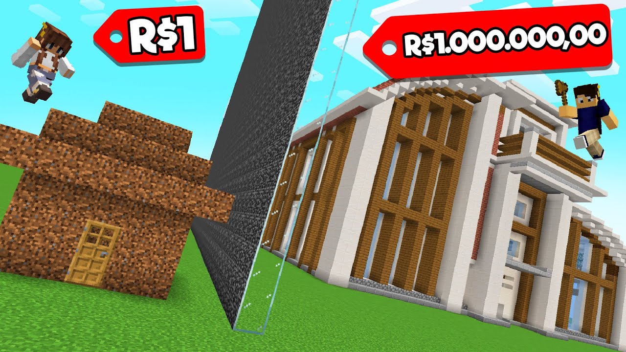 Batalha de Construção de CASA de R$1,00 vs. R$1.000,00