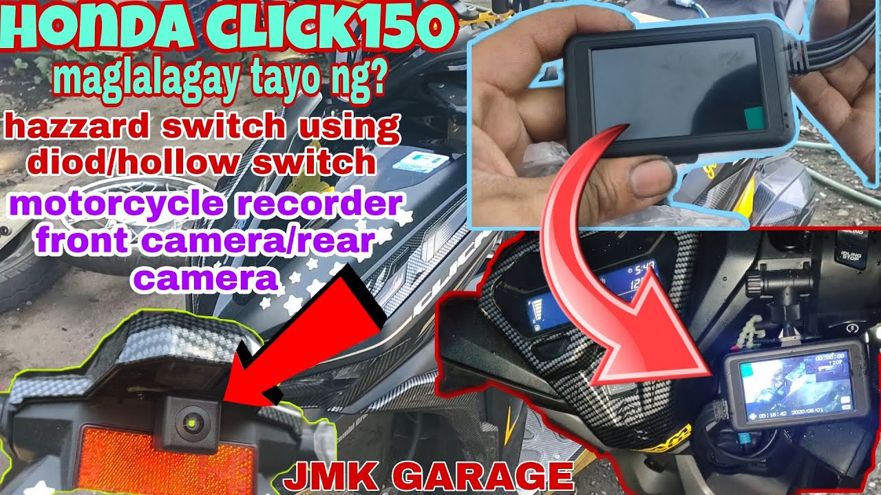 mag-install tayo ng motorcyle recorder😱|hazzard switch gamit ang diod at hollow switch