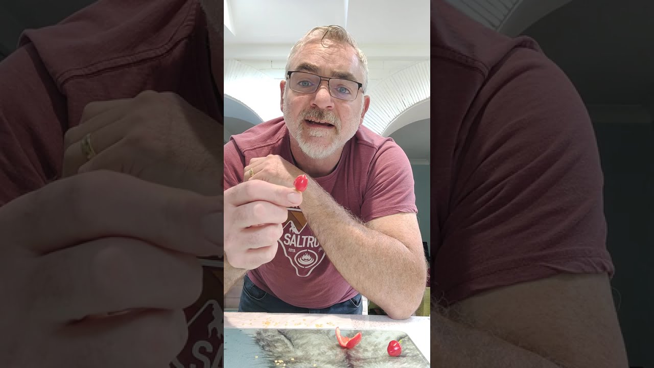 Home grown scotch bonnet recap and deseeding Roxi chilli's
