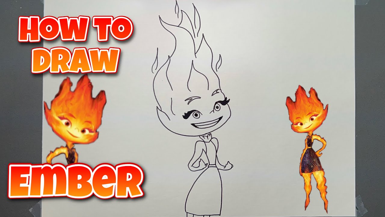 HOW TO DRAW EMBER | Elemental | Step-By-Step Tutorial #drawing #disney