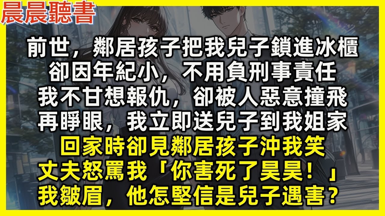 再睜眼，立即送兒子到我姐家，回家時卻見鄰居孩子沖我奸笑，丈夫怒罵我「你害死了昊昊！」我皺眉，他怎堅信是兒子遇害。前世，鄰居孩子把我兒子鎖進冰櫃，卻因年紀小不用負刑事責任，我不甘想報仇，卻被人惡意撞