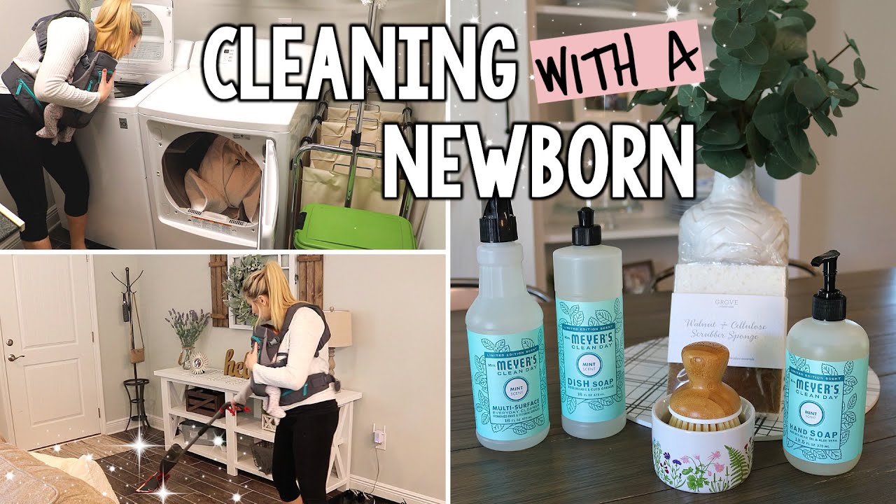 CLEAN WITH ME // CLEANING WITH A NEWBORN // Spring Cleaning Motivation 2019