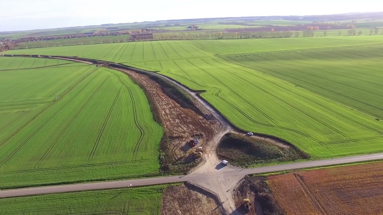 Drohnenvideo zeigt Megabaustelle der B247 bei Großengottern aus der Luft