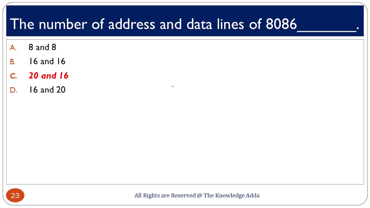 8086 Based Microprocessor Multiple Choice Question with Answers - Part 1