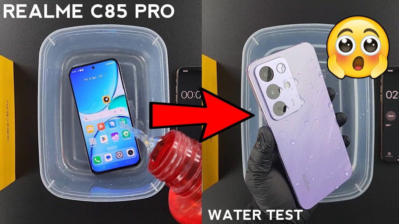 Realme C85 Pro Water Test 💧💦| Really iP68/69K Waterproof Or Not?