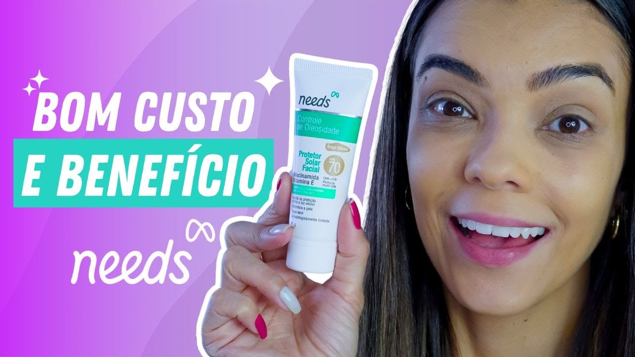 RESENHA PROTETOR SOLAR COM COR NEEDS CONTROLE DE OLEOSIDADE FPS 70 COR BEGE MÉDIO