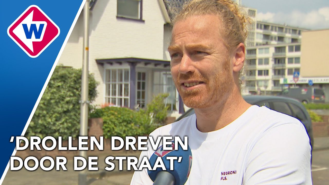 Straten onder water door wolkbreuk