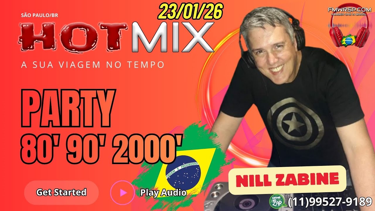 [ AO VIVO ]🔥 HOTMIX – Sexta23/01/26 | 20h às 22h | Anos 80, 90 e 2000 com Nill Zabine 🎶