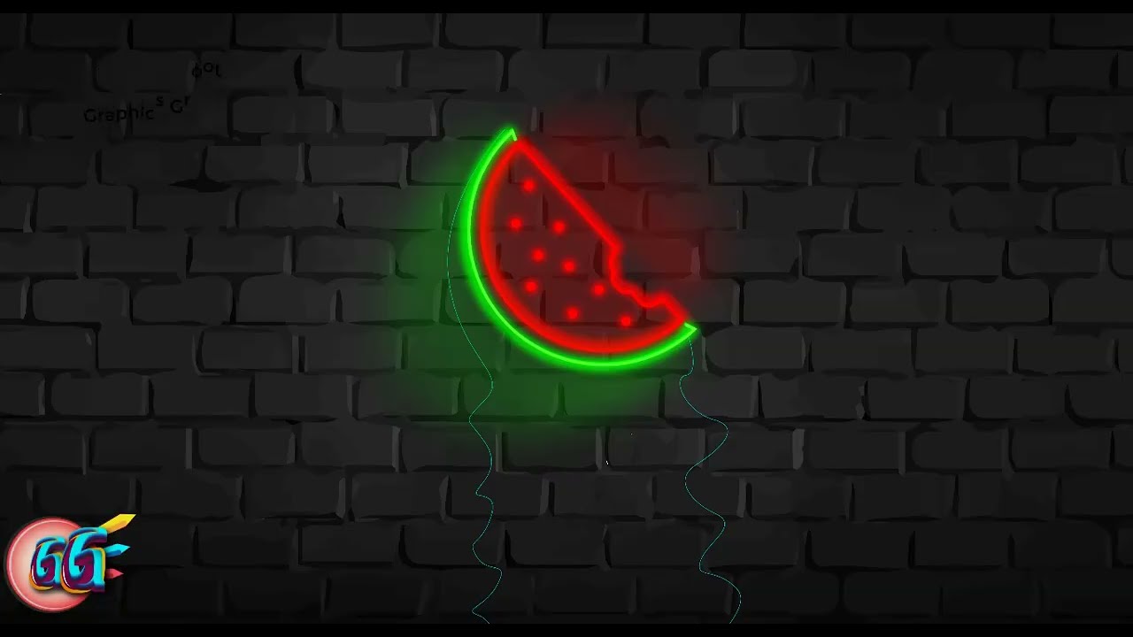 Neon Watermelon Tutorial in Adobe Illustrator | Graphics Designing | Graphics Groot | Youtube