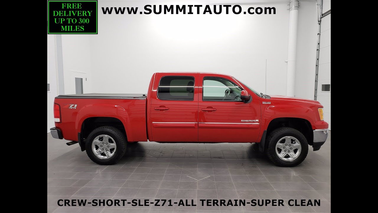 2011 GMC SIERRA 1500 CREW SHORT SLE ALL TERRAIN Z71 FIRE RED WALK AROUND REVIEW 20T221C SOLD! SUMMIT