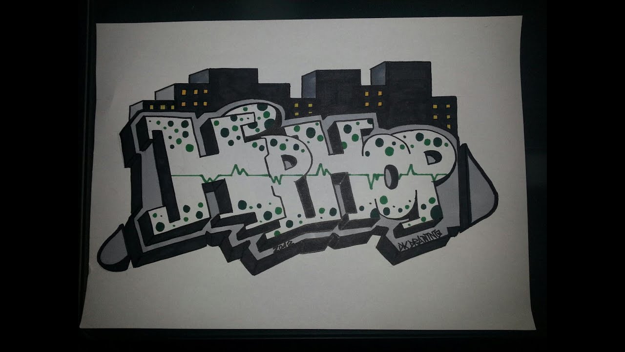 Step by step how to draw graffiti letters - Hip Hop
