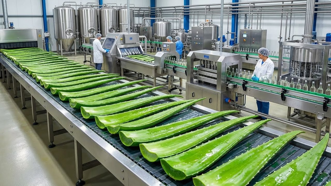 Inside the Factory: How Refreshing Aloe Vera Juice is Made (Full Process)