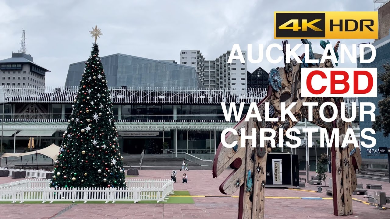 Auckland CBD Christmas Walk New Zeland 4K HDR