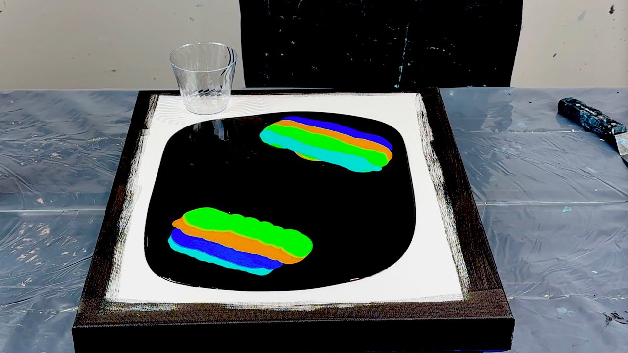 BRIGHT AND BRILLIANT COLORS! Swiping Using Cell Activator~Acrylic Pouring~335