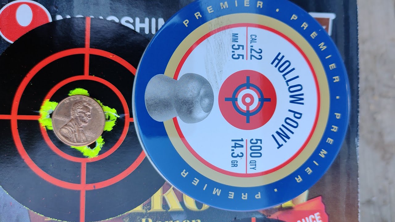 Pinty pcp Striker, Crosman 14.3 gr, distance 25 yards.