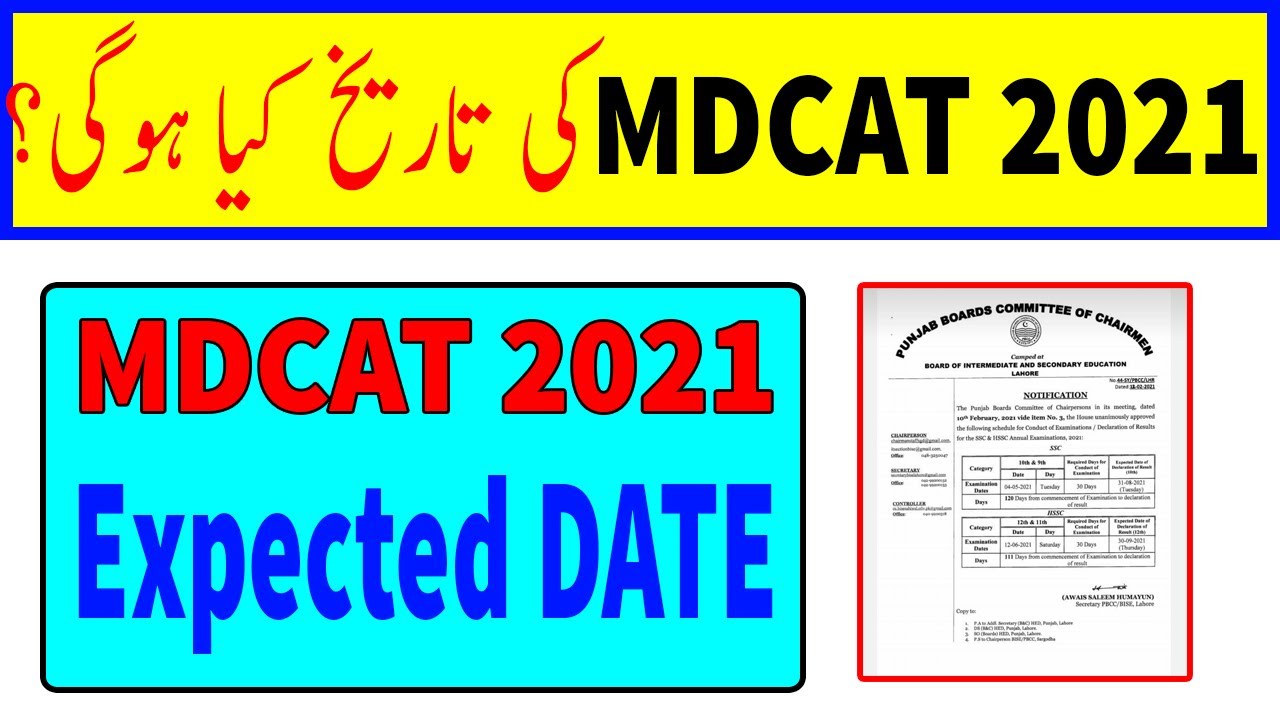 MDCAT 2021 Expected Date | MDCAT 2021 Date | PMC MDCAT 2021 Date | National Mdcat 2021 Date