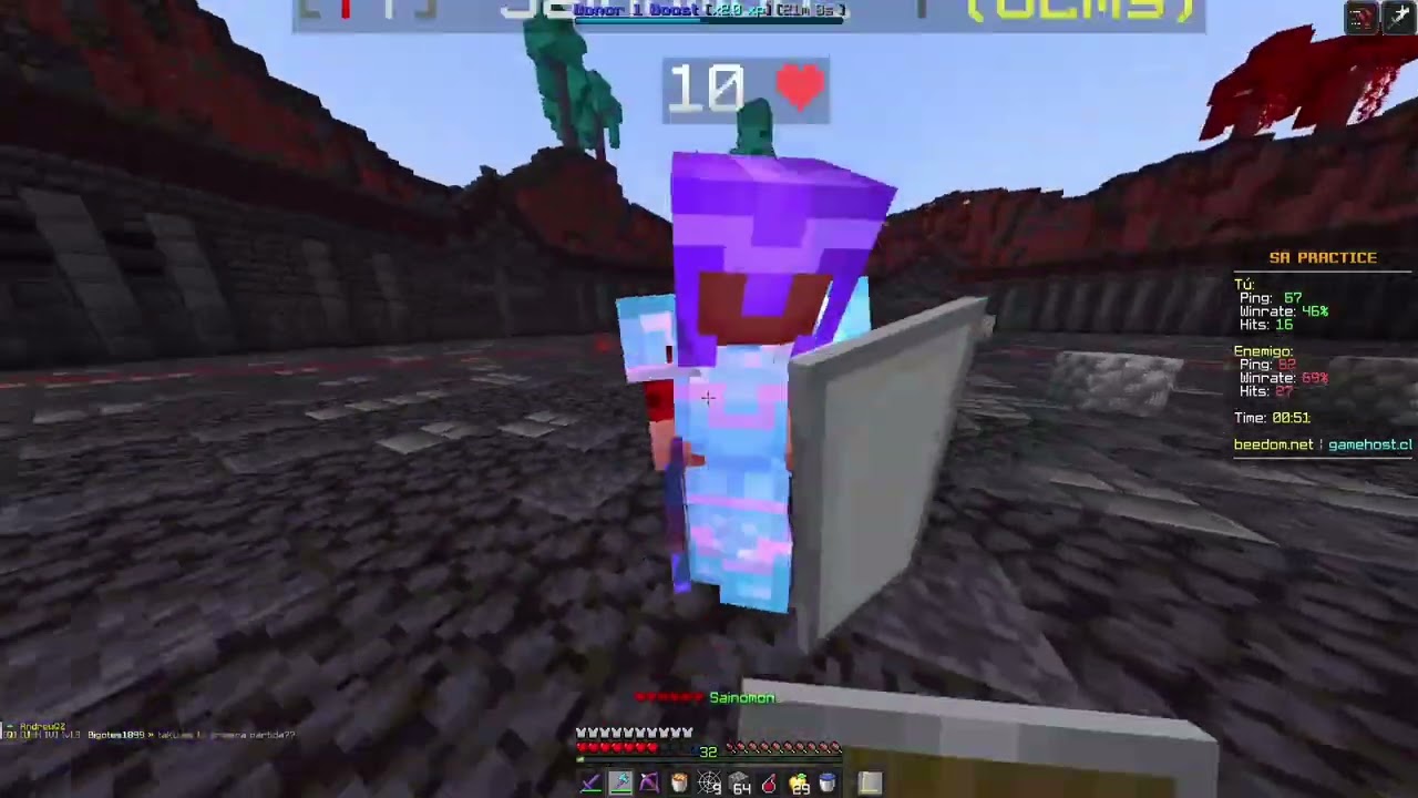 me enfrenté a 2 youtubers de pvp Minecraft