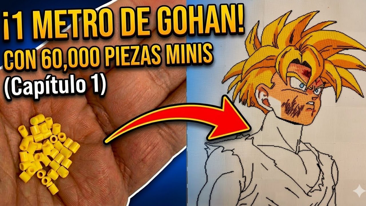Creando a Gohan SSJ2 de 1 METRO con piezas Mini (Capítulo 1: La Cara).
