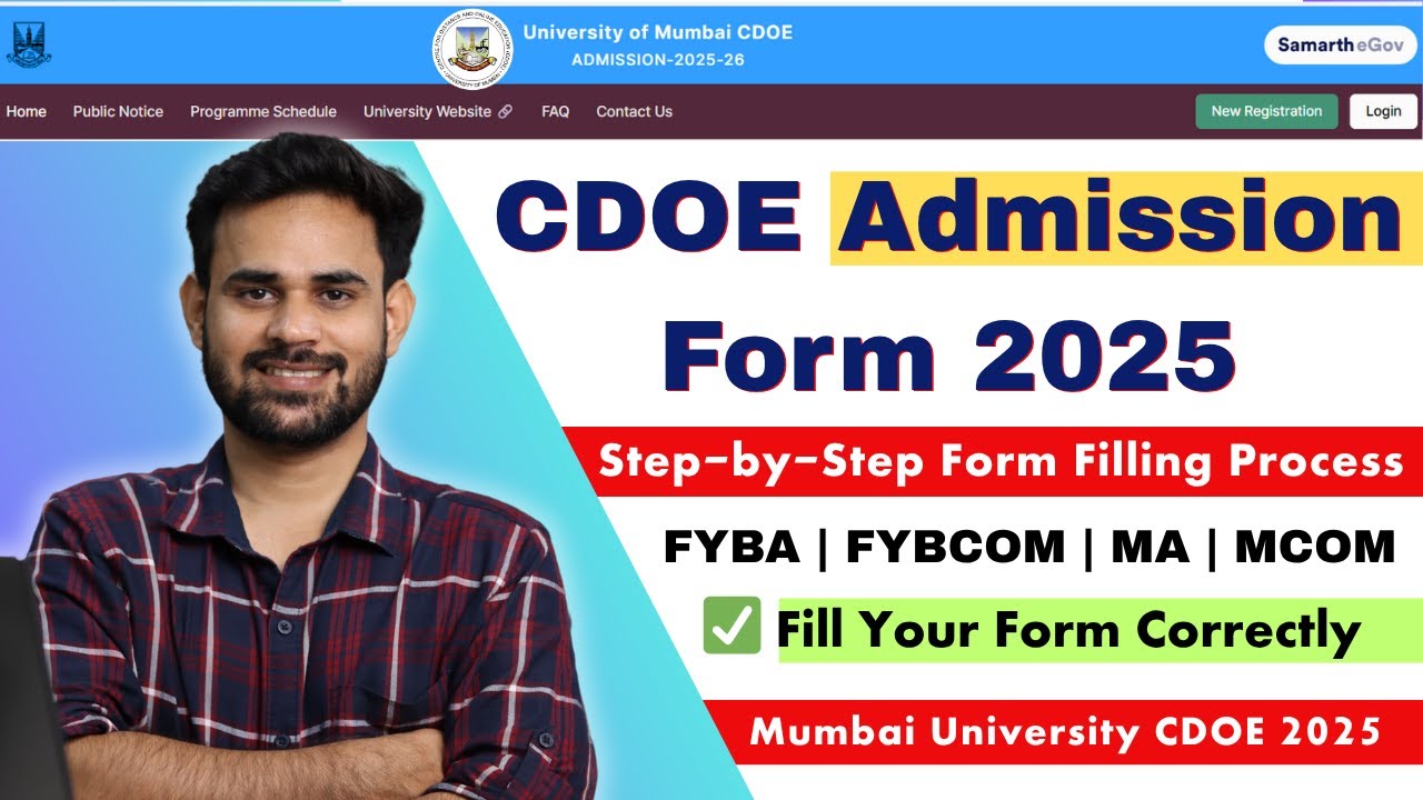 Mumbai University CDOE Admission 2025&ndash;26 | Complete Online Form Filling Step-by-Step