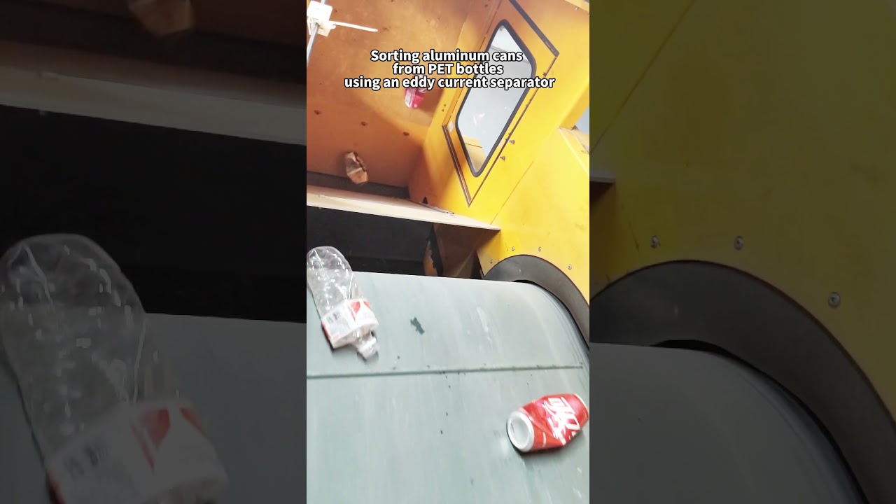 Eddy Current Separator Testing for Sorting Aluminum Cans and Plastic Bottles