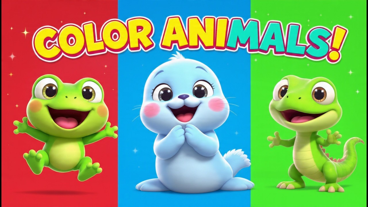 Color Animals Song 🌈🦁 | Learn Colors with Animals | Fun Kids Rhymes & Songs #kidsfun #kidssongs