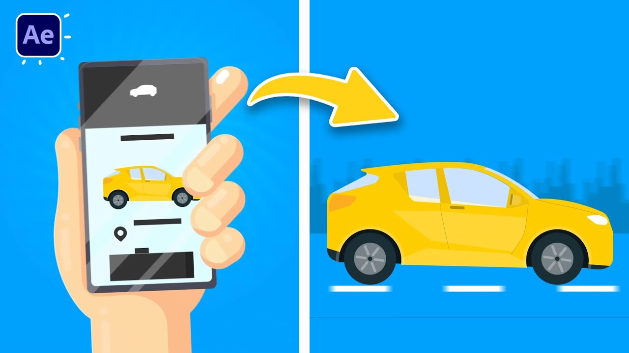 2D Explainer Car Rent Animation in After Effects Tutorials