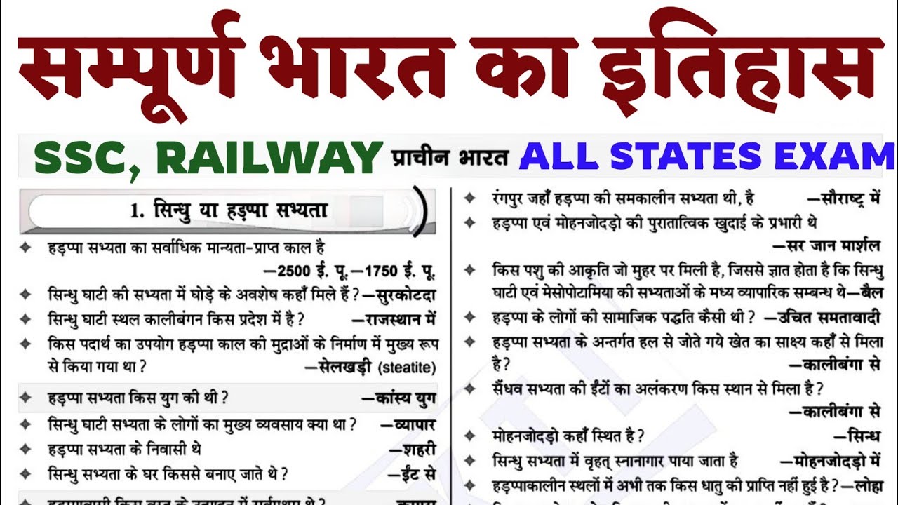 Complete Indian History (सम्पूर्ण भारतीय इतिहास) |Marathon Class | Complete History In One Video