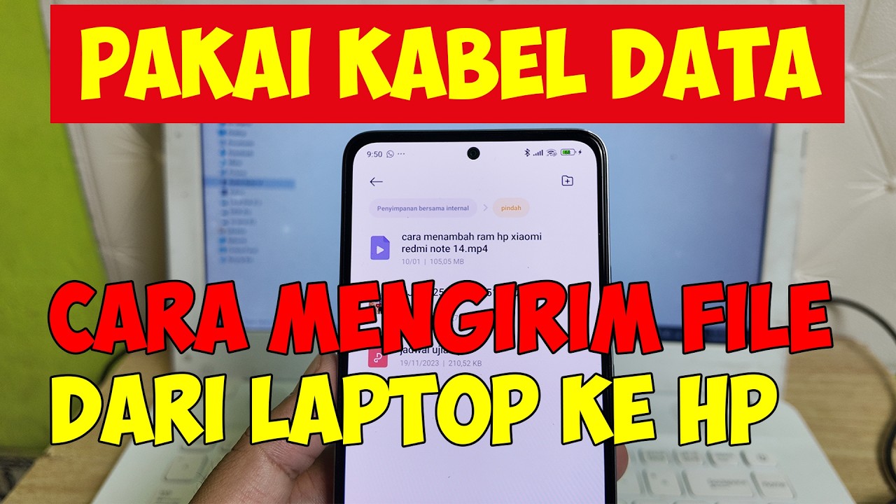 cara mengirim file dari laptop ke hp pakai kabel data #ramadanwithyoutube 