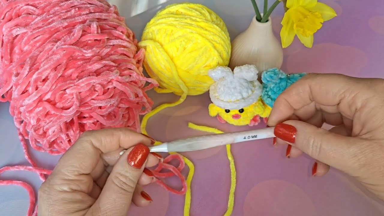 МК Цыпленок зайчик крючком, Цыпленок крючком МК #амигуруми 