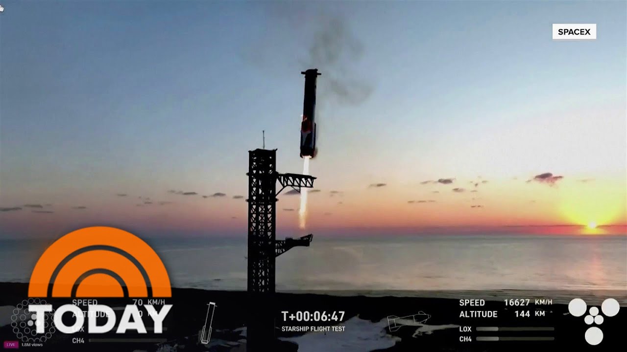 SpaceX catches Starship rocket booster with 'chopsticks'