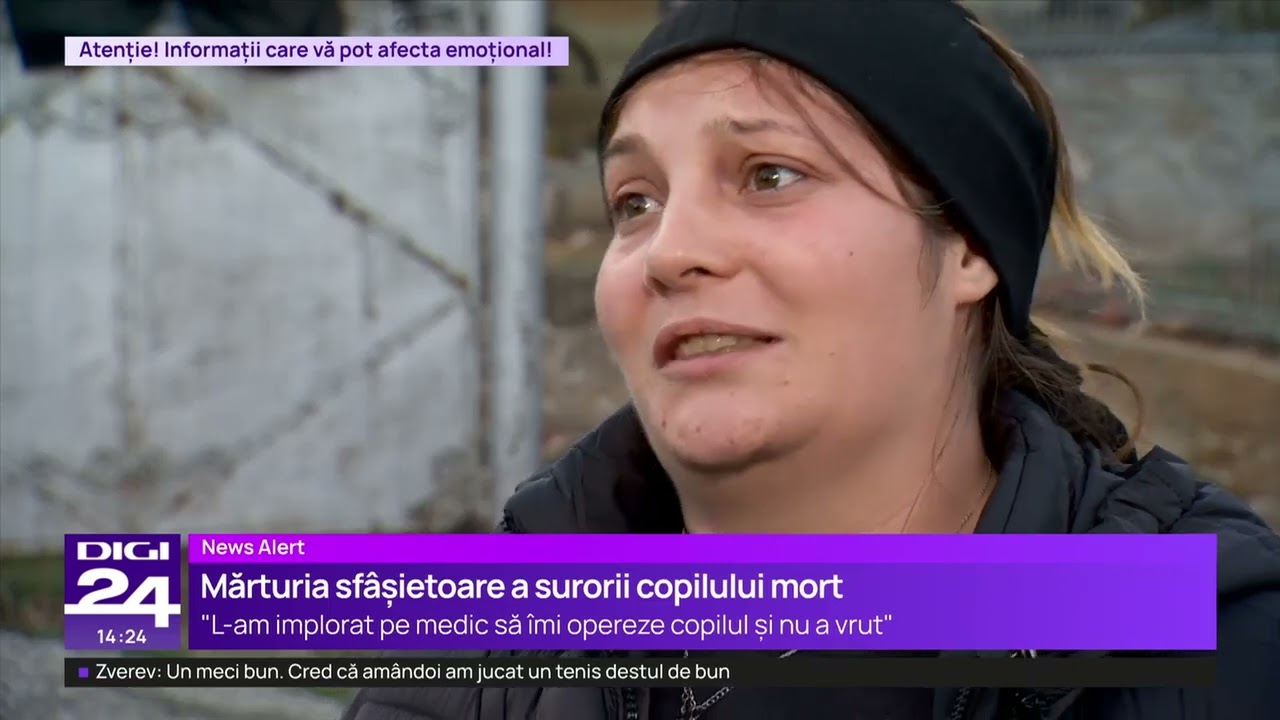 Sora copilului mort la spitalul din Târgu-Jiu: ”L-am implorat pe medic să-l opereze și nu a vrut!”