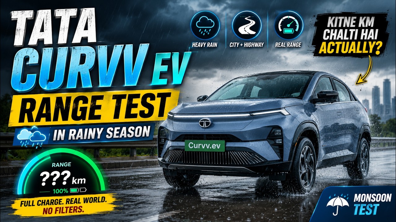 Tata Curvv EV 2026 Real Range Test in Rainy Season | EV Range Test | Rivals
