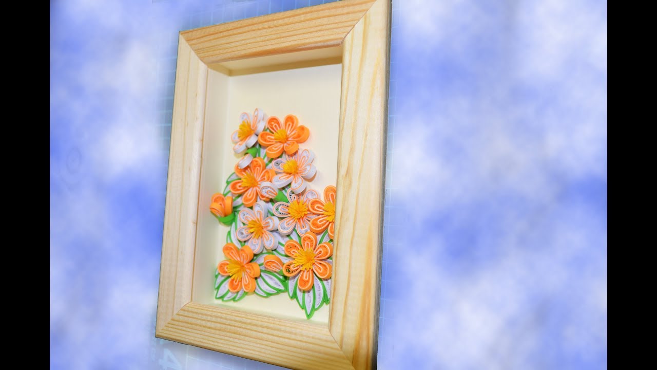 How to Make -  Picture with Quilling Flowers - Step by Step /  Как сделать картину в стиле квиллинг
